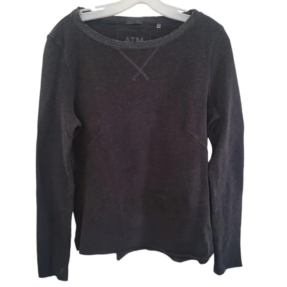 ATM Anthony Thomas Mellilo Sweatshirt Longsleeve Crewneck Elbow Patch Cotton Med